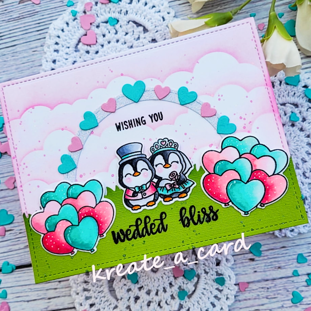 Sunny Studio Stamps: Wedded Bliss and Heart Bouquet Customer Card by Becky