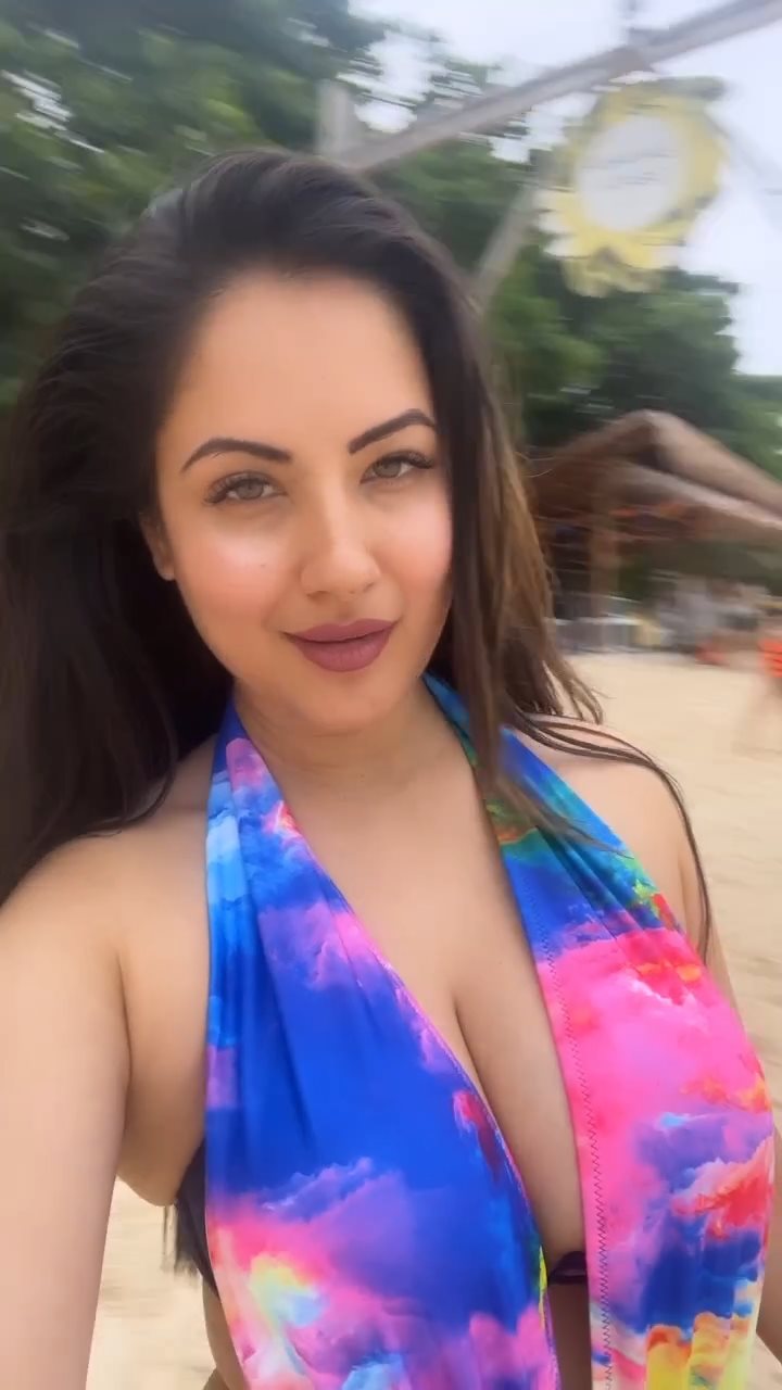 puja banerjee cleavage swimsuit curvy indian actress