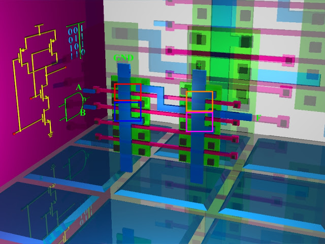 Annotated NAND IC Mask Layout