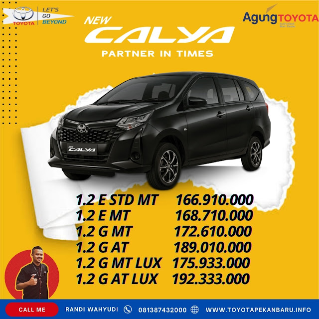 Harga Toyota Calya Facelift di Pekanbaru Riau 081387432000