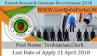 Forest Research Institute Recruitment 2018 Government Job for Clerk