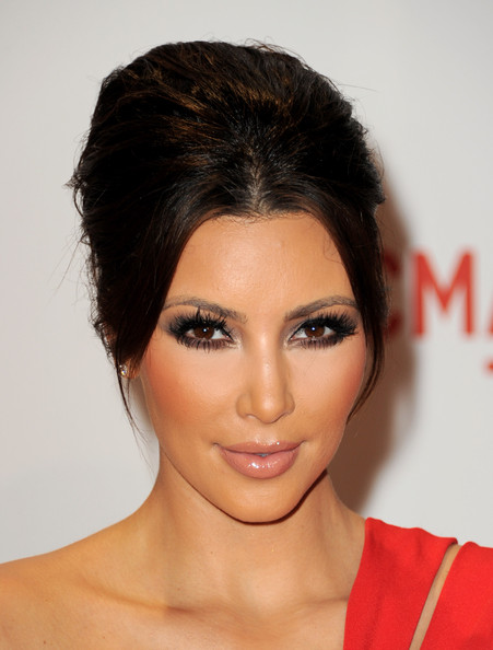 kim kardashian hair up styles. Kim Kardashian Inspired Red