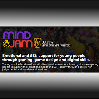 Mind jam  Emotional and SEN support for young people through gaming, game design and digital skills.  Through online 121 sessions, MJ provides mentorship and guidance to young people to support their emotional needs and SEN identity through positive, non-judgemental and low – demand sessions.