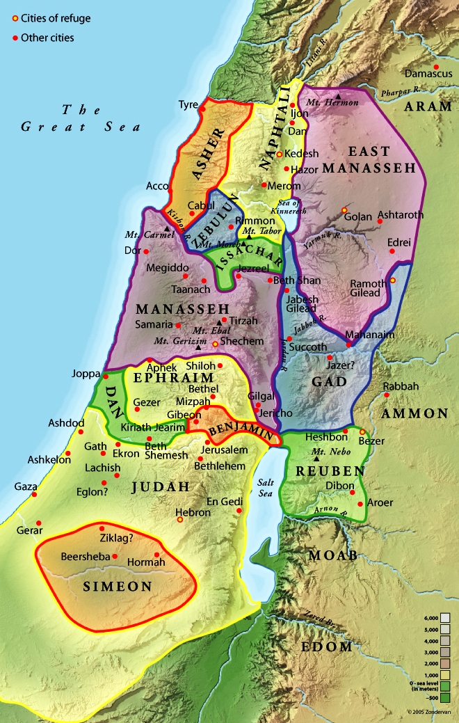 Bible Map 12 Tribes of Israel