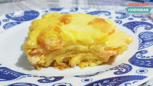 receita de lasanha de camarão