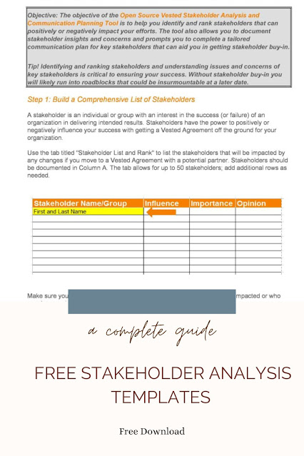 Stakeholder Analysis, Stakeholder Mapping Template