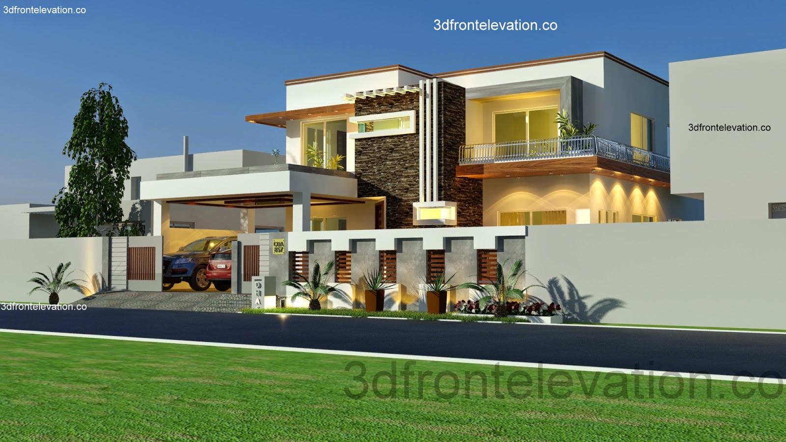 3D Front Elevationcom 1 Kanal House Plan Layout 50 X 90 3D