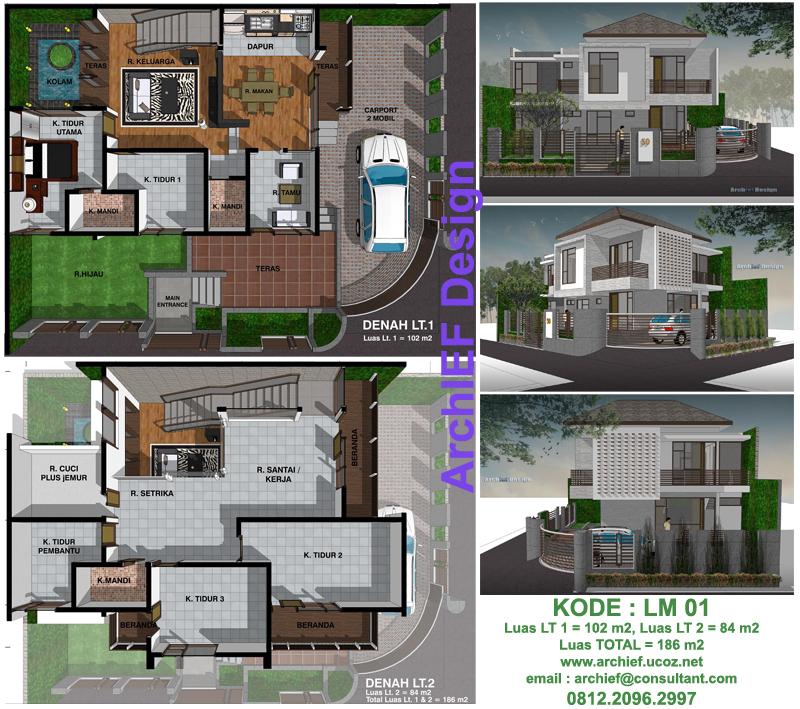 Denah Rumah  Dengan Luas Tanah 200  Meter  Inspirasi Dekor 