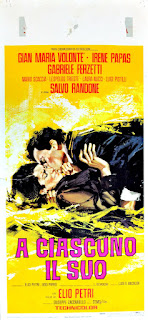 A CIASCUNO IL SUO. Italia. Locandina: 33 x 70 cms. Ilustrador: Sandro Symeoni. Imprenta: Vecchioni & Guadagno, Roma. A CADA UNO LO SUYO. A ciascuno il suo. 1966. Italia. Dirección: Elio Petri. Reparto: Gian Maria Volonté, Irene Papas, Gabriele Ferzetti, Salvo Randone, Luigi Pistilli, Laura Nucci, Mario Scaccia, Luciana Scalise, Leopoldo Trieste.