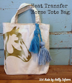 Make an easy tote with a gold horse