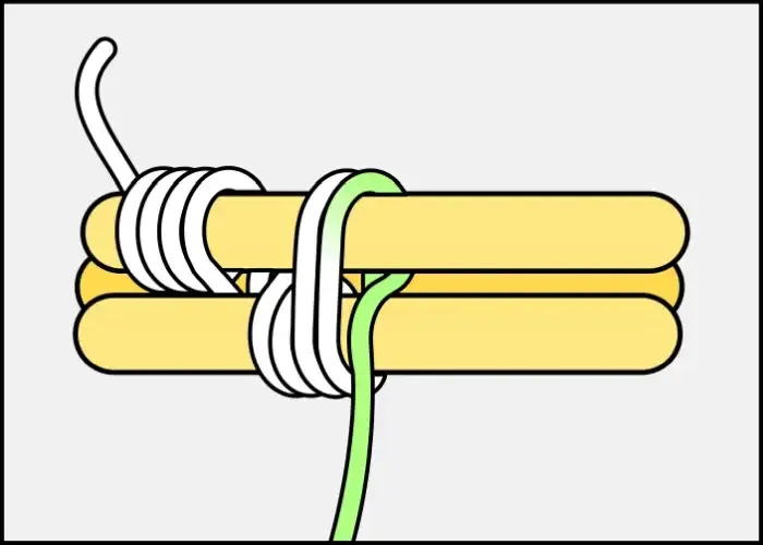 立体ワイヤーウィーブのやり方 step4 1パターン目の3面 イラスト