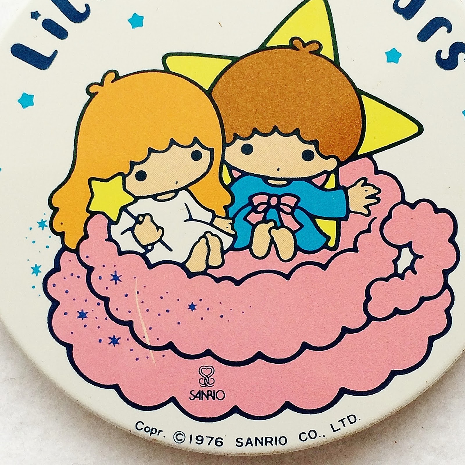 Showa Sanrio Omake World 昭和レトロ サンリオ 70年代 キキララちゃん 缶バッジ リトルツインスターズ