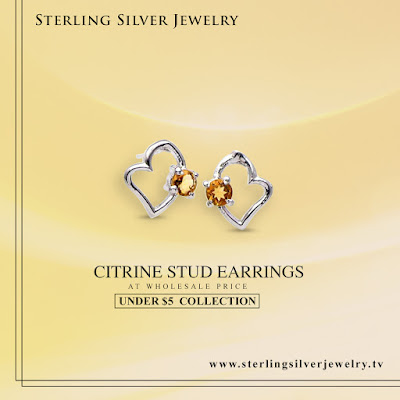 citrine stud earrings wholesale