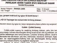 Soal Bahasa Jawa Kelas 4 Kurikulum 2013