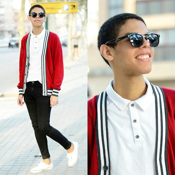 Look Masculino com Cardigan e Camisa Polo