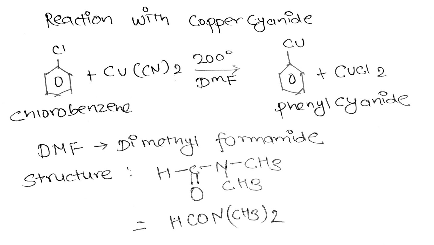 Chlorobenzene Reacts With Copper Cyanide Class 12 Chemistry