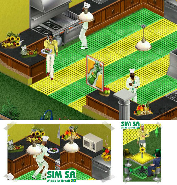 Cozinha do The Sims 1 preparada pra Copa 2014!
