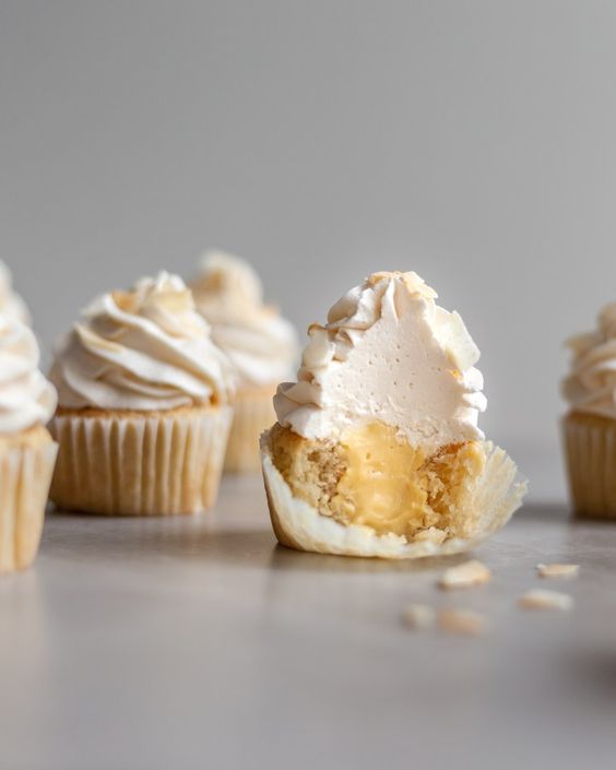 Vegan Coconut Cream Cupcakes - Crumbs & Caramel #vegan #healthy #dessert