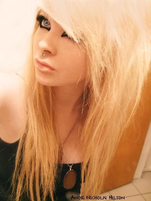 long blonde emo hairstyles. Gothic Long Blonde Hairstyle