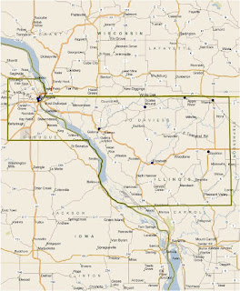 Map-Dubuque+Galena & Jo Daviess County, IL-Vacation Area