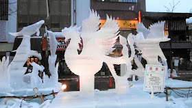 北海道、さっぽろ雪まつり、すすきの会場の氷像、鳳凰