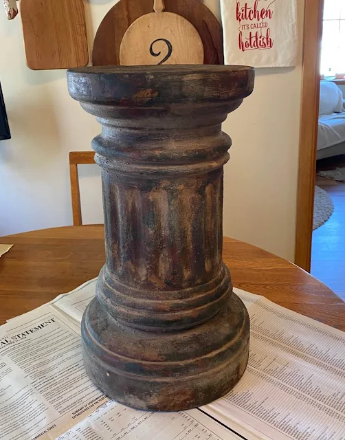 Photo of a faux finished terracotta pedestal column