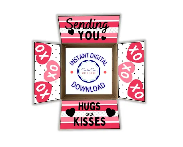 sending you hugs and kisses stickers for box