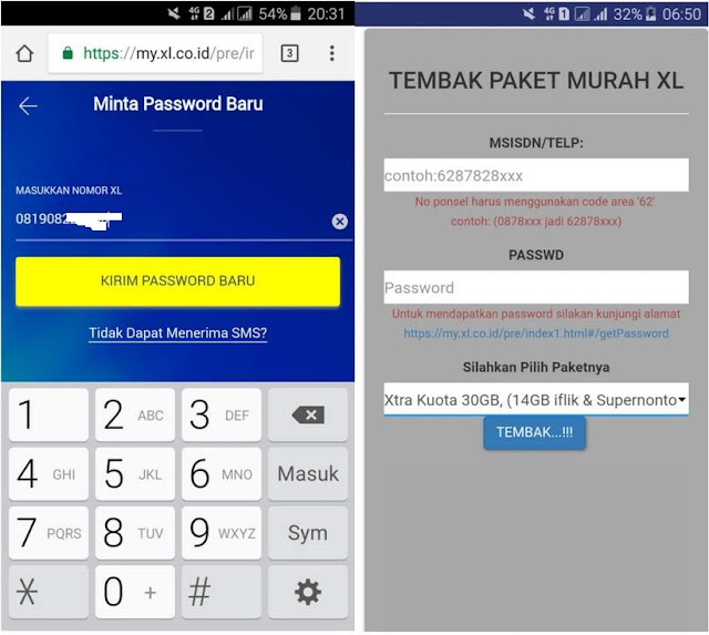 Cara Tembak Paket XL 30GB 10RB Terbaru 2020