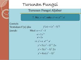 Soal Matematika Turunan Fungsi Aljabar Kelas 11 Kurikulum 2013 dan Pembahasannya