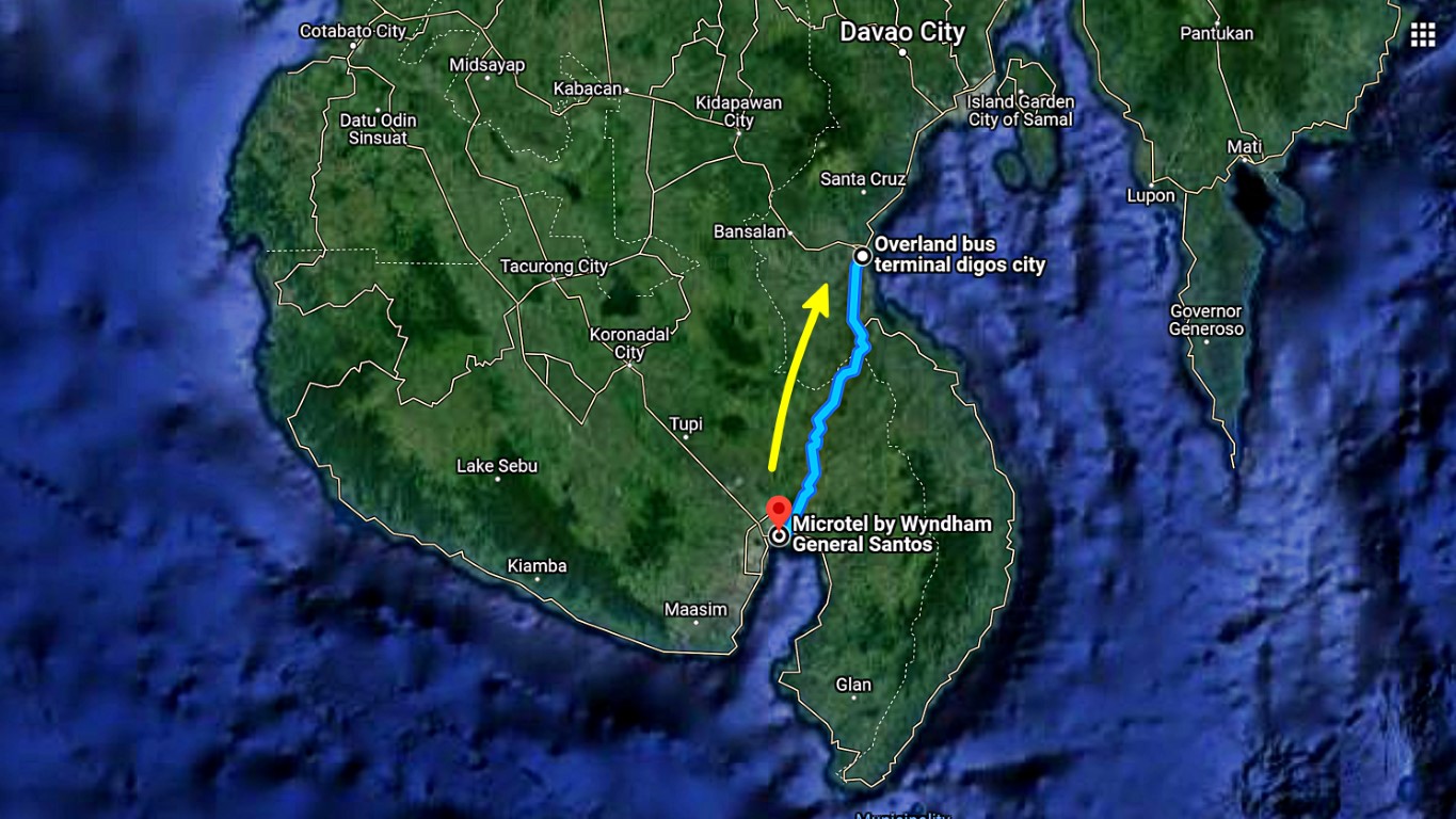 gensan to digos bus ride route