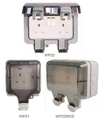 Nexus Storm Sockets, single or twin switched sockets for outdoors