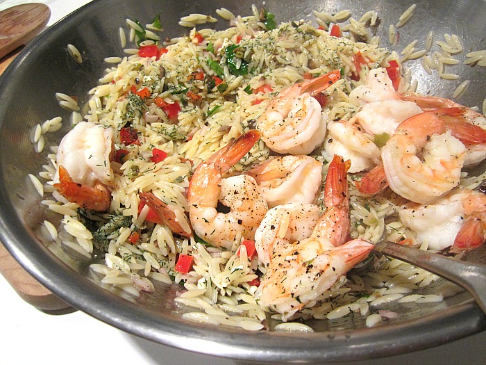 Ina S Roasted Shrimp On Orzo