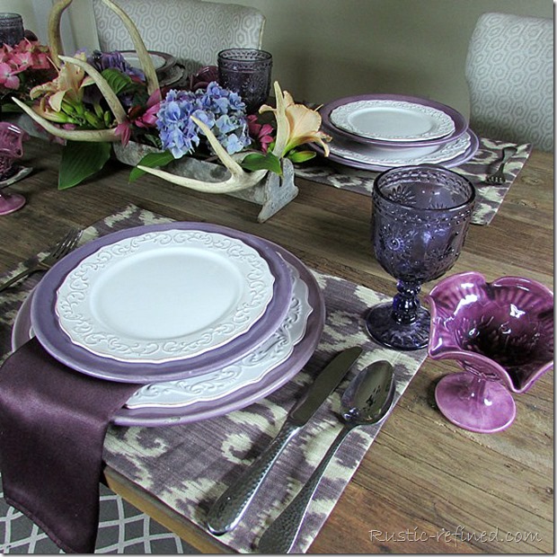 Tablescape using salvage and antlers 