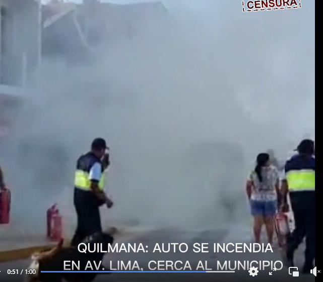 QUILMANA ÚLTIMO MINUTO SE INCENDIA VEHÍCULO EN LA AVENIDA LIMA 