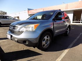 Honda CR-V before auto body repairs at Almost Everything Auto Body.