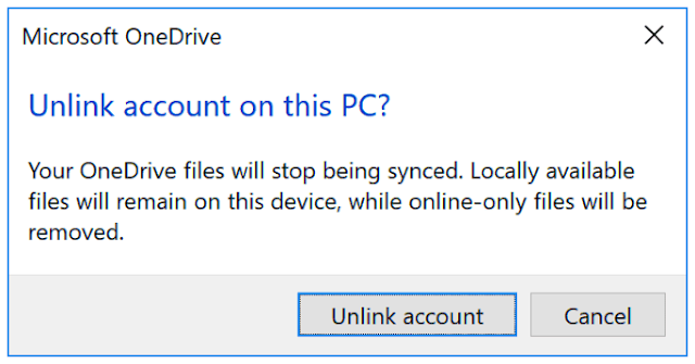 إلغاء الارتباط بحساب OneDrive