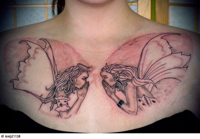 A fairy tattoo and hibiscus tattoo gives you the opportunity to show off 