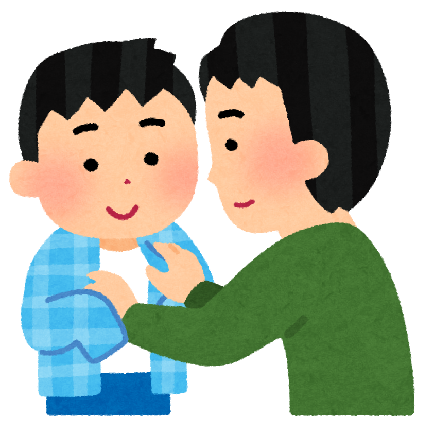 子供を着替えさせる親のイラスト 男性 かわいいフリー素材集 いらすとや