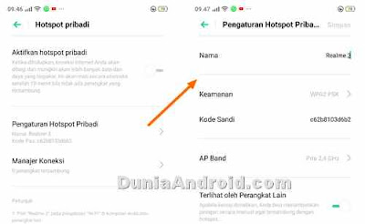 setting sandi dan SSID wifi Realme