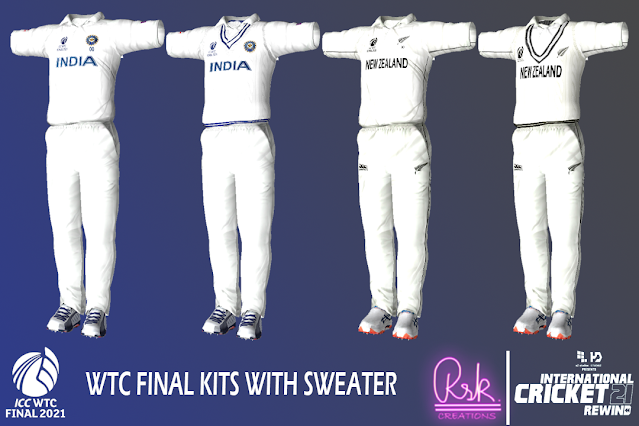 ICC World Test Championship 2021 Final Kits with Sweaters for EA Cricket 07