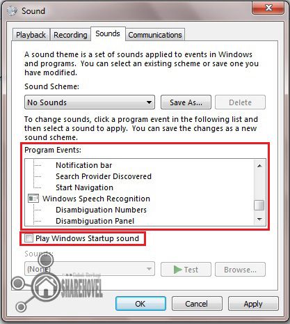 cara menonaktifkan system sound di windows 7 - Cara Mempercepat Kinerja Sistem Operasi Windows 7