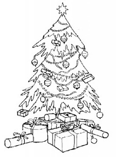 christmas tree and gifts coloring pages