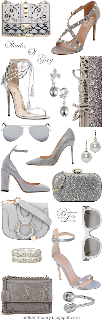 ♦Shades Of Grey #bags #shoes #jewelry #valentino #gianvitorossi #jimmychoo #marchesa #chloé #brilliantluxury