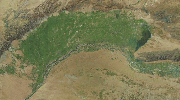 Satellite map of Hetao region