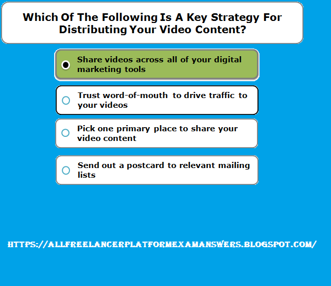 Which of the following is a key strategy for distributing your video content answer