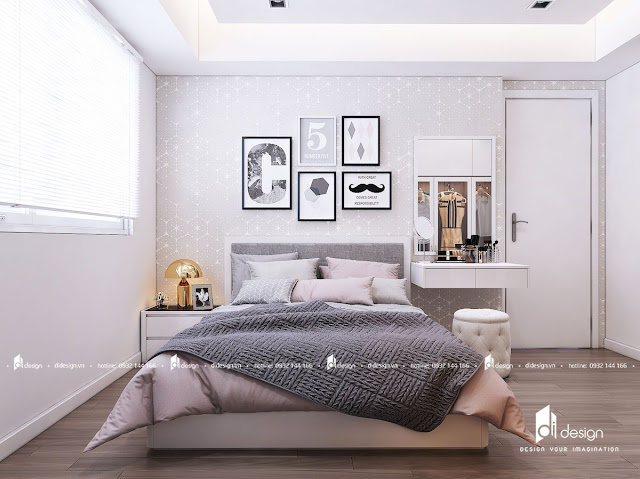 Mẫu thiết kế phòng ngủ nhỏ 3x4m căn hộ Hà Đô Centrosa