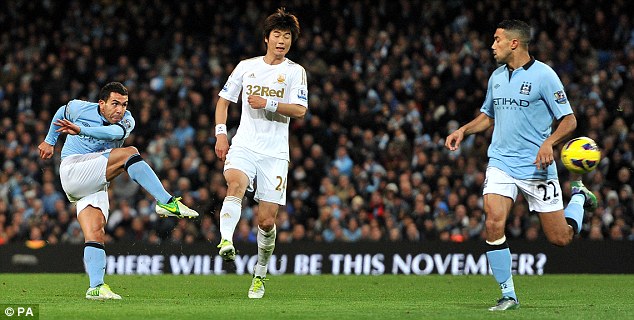 Hasil Pertandingan Manchester City vs Swansea 1-0, 27 Okt 2012