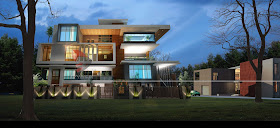 Night View Of  Ultra Modern Homes