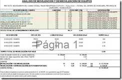 Analisis de movilizacion y desmovilizacion de equipo