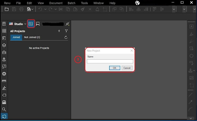 A setup window for naming your session and inviting participants